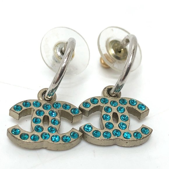CHANEL Silver Logo Earrings - Picture 1 of 6